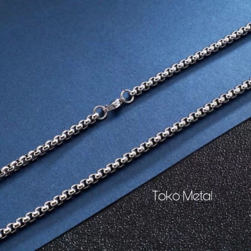 Kalung Titanium Model Rantai Pria Dan Wanita Anti Karat [ Toko Metal ]