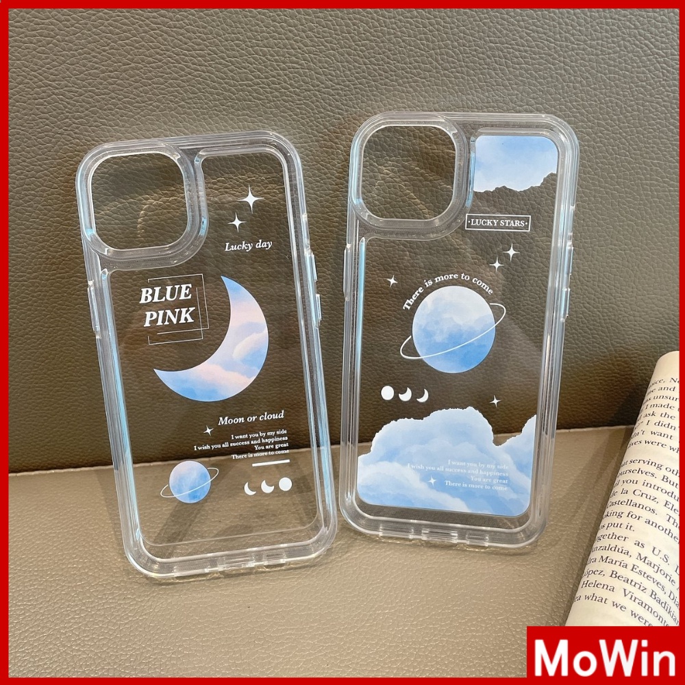 iPhone Case Clear Case Soft Thick TPU Shockproof HD Super Transparent Protection Camera Plating Button Planet Moon For iPhone 13 Pro Max iPhone 12 Pro Max iPhone 11 iPhone 7 Plus