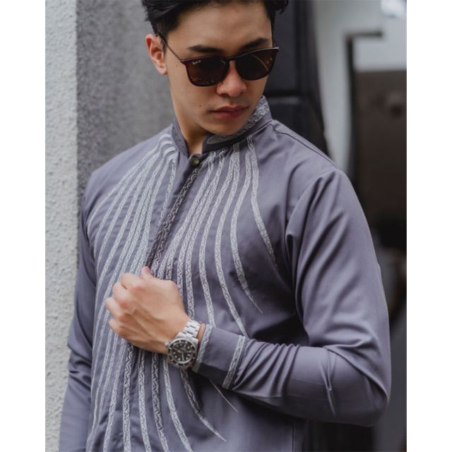 Kemeja Bordir Pria NUC.ID Azam 01 (Abu)