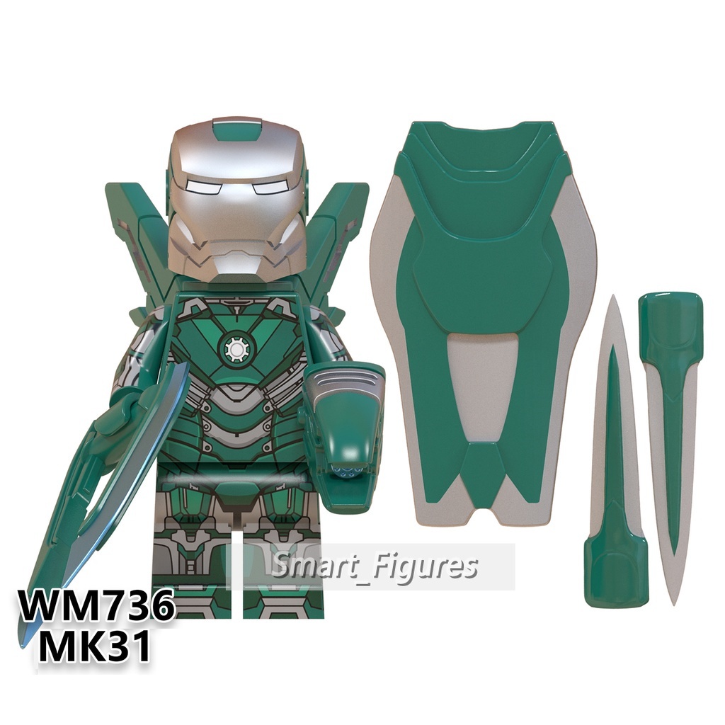 MARVEL Mini Figure Iron Man MK36 MK27 MK30 MK31 MK21 MK42 MK50 Mk16161665 Untuk Hadiah