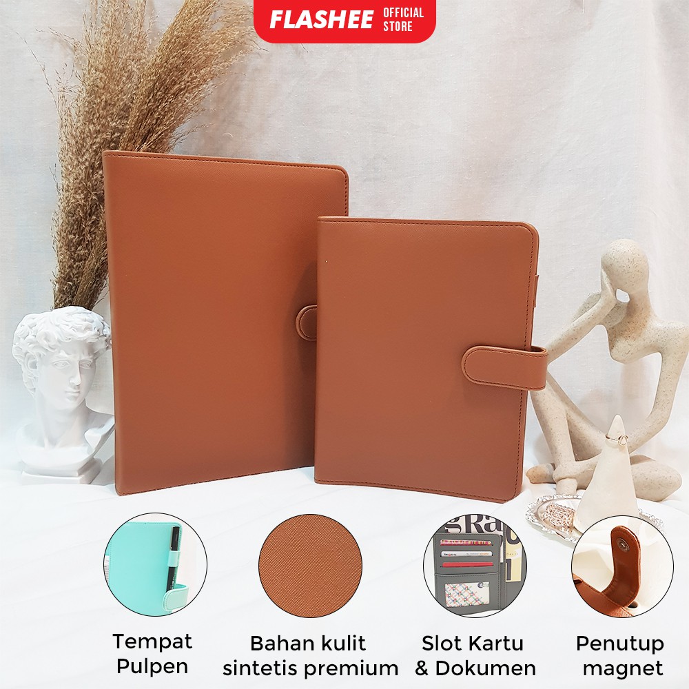 Jual Binder Polos Cokelat A5 20 Ring B5 26 Ring Agenda Polos Binder ...