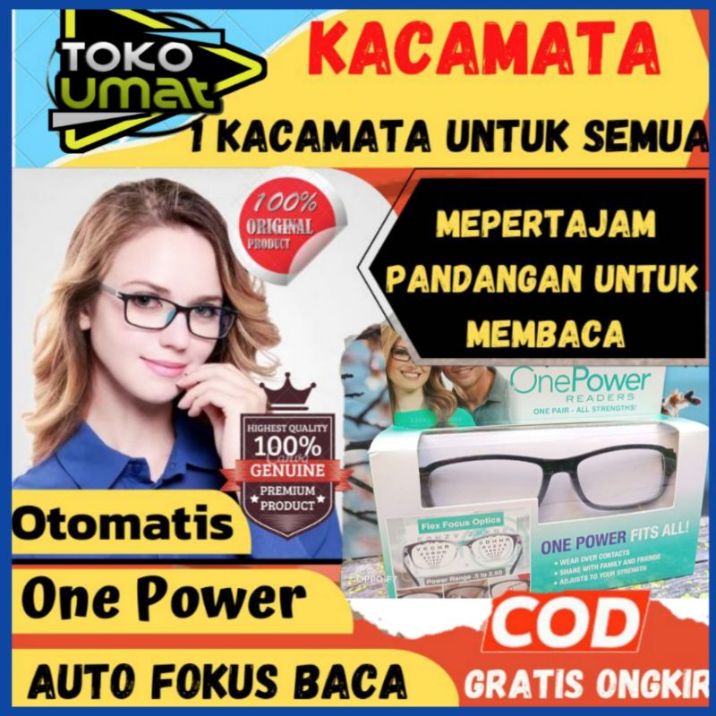 Kacamata Kaca Mata Baca Plus Pria Wanita Auto Focus Adjust Ajaib Fokus Otomatis One Power Readers Or
