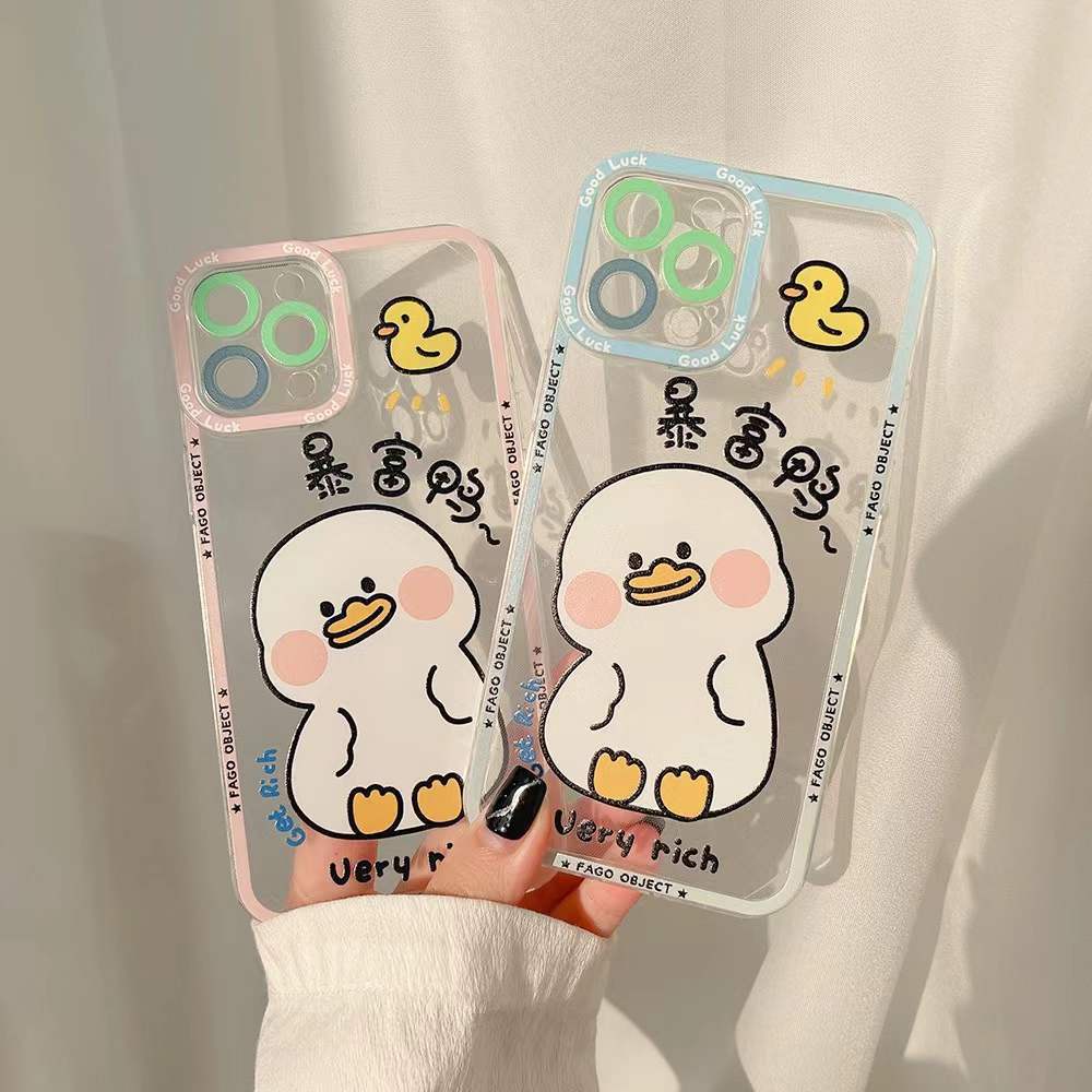 Soft Case Silikon TPU Motif Bebek Untuk IPhone 12 13 SE2020 6 6S 7 8 Plus X XS XR 11 Pro Max