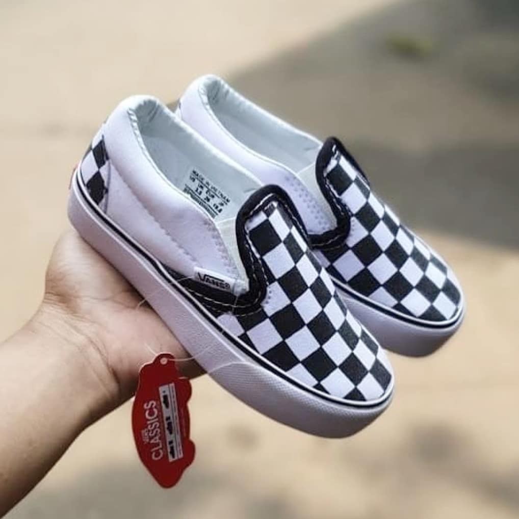 TERBARU SEPATU VANS SLIPON ANAK TK SD LUCU MOTIF CATUR