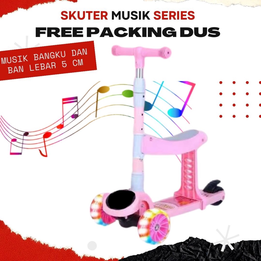 Skuter scooter 2023 Termurah VBIRD Anak Roda 5 CM  Music Editon dan Lampu