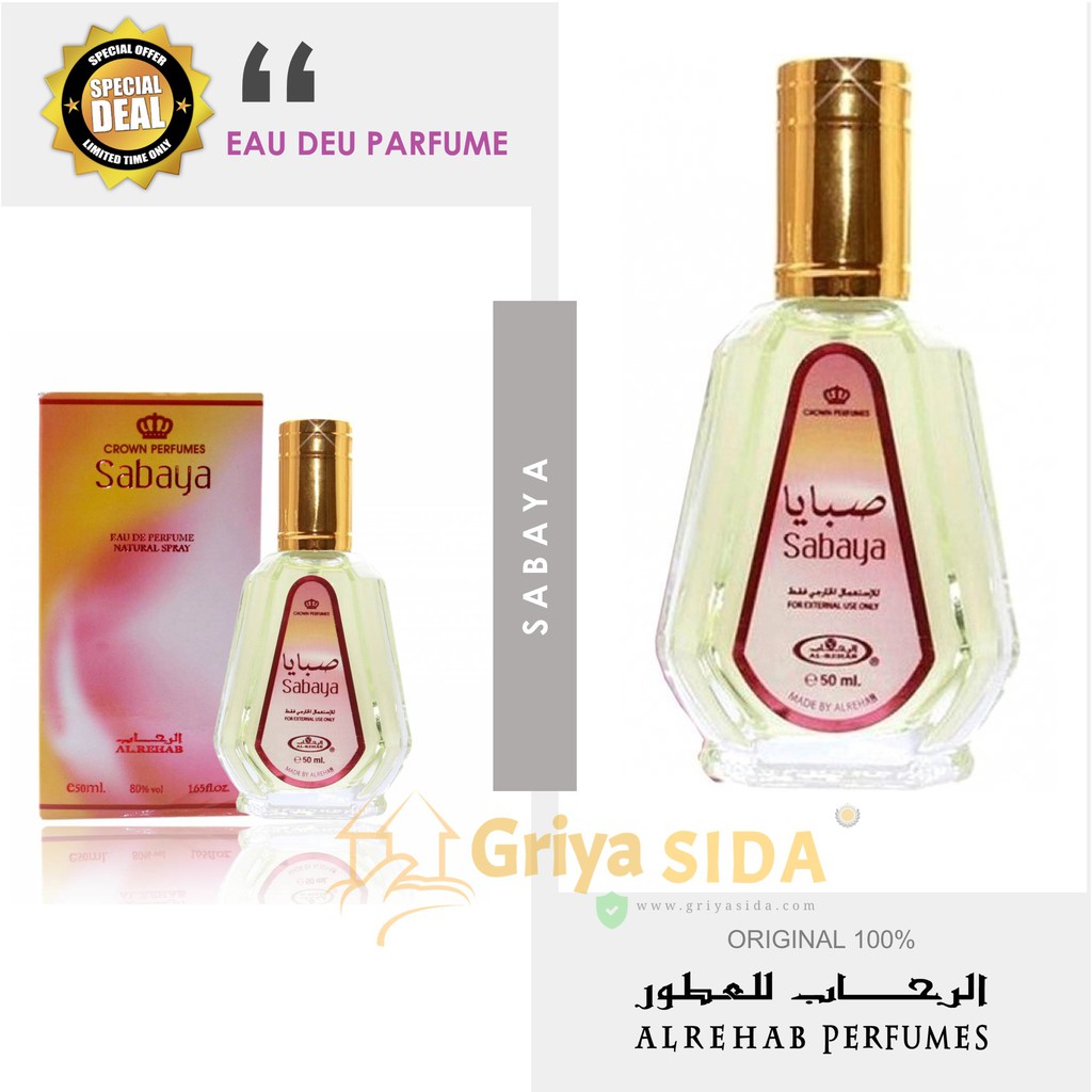 Parfum al rehab sabaya 50ml original minyak wangi alrehab spray aroma sabaya PROMO!