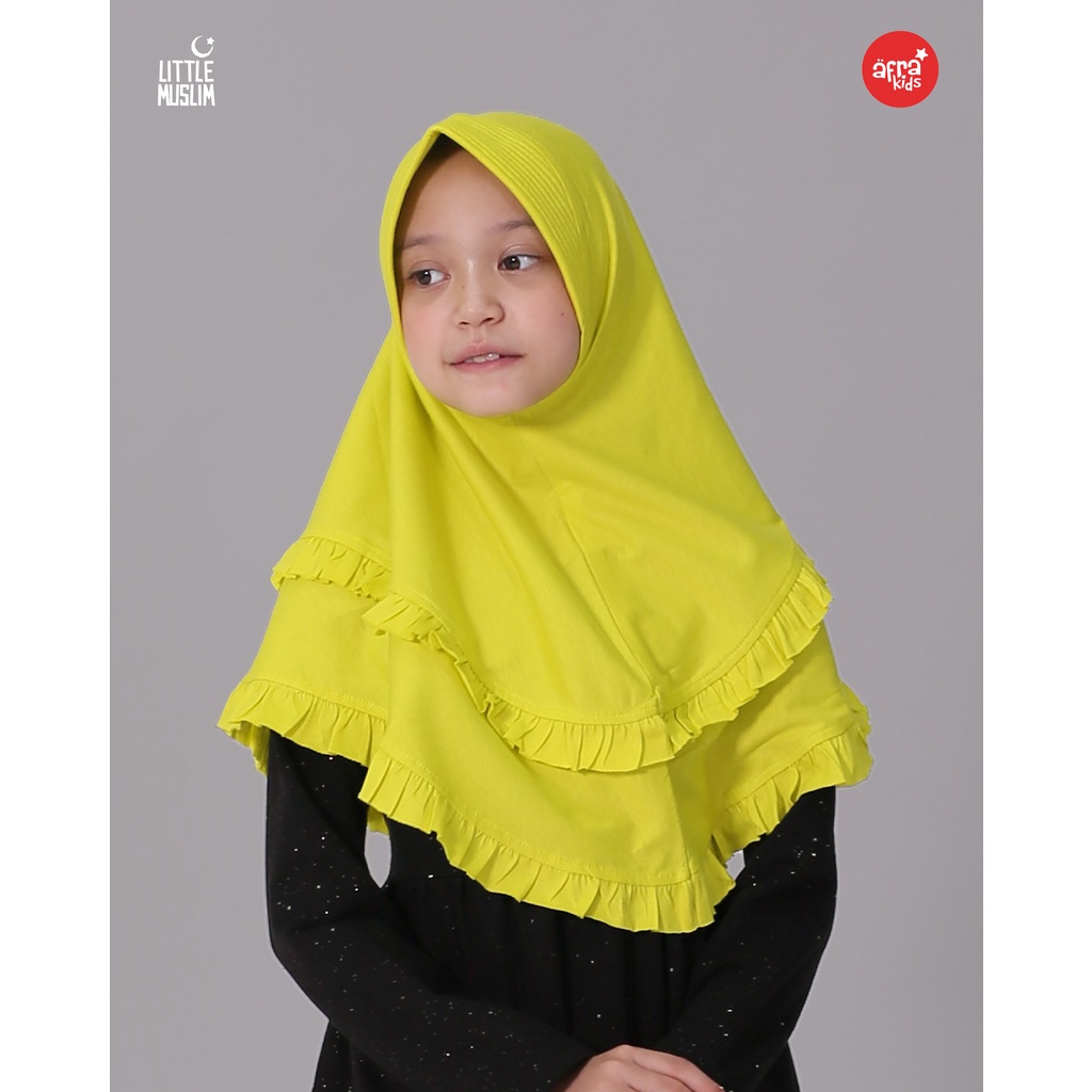 TUNIK LITTLE MUSLIM BIRU LM014 &amp; JILBAB LITTLE MUSLIM YELLOW JT002