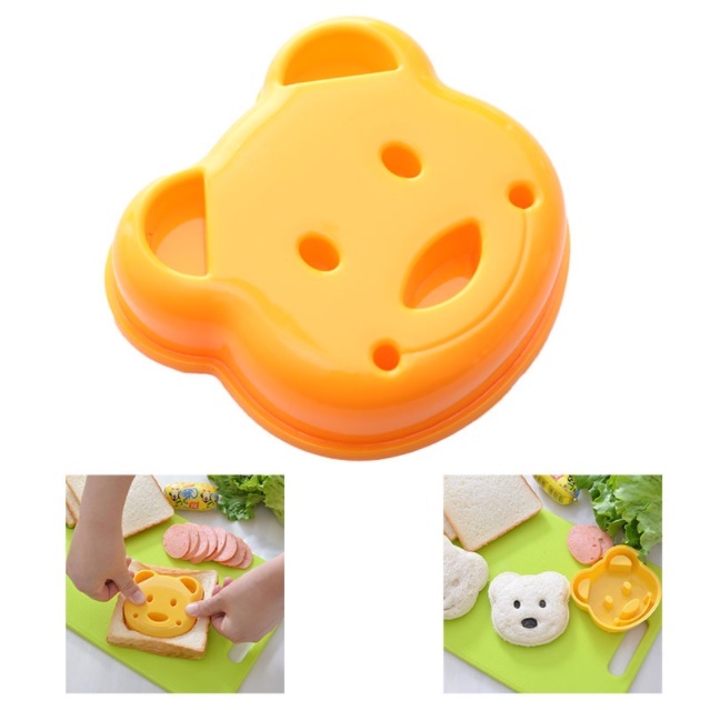 Deid 3pcs Cetakan Pemotong Roti / Kue / Sandwich / Bento Bentuk Kelinci / Panda / Bunga