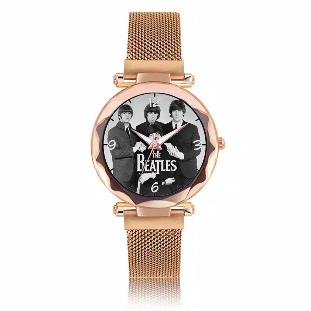 Jam Tangan Wanita Custom - THE BEATLES MOTIF 1 Free Box &amp; Batre Cadangan