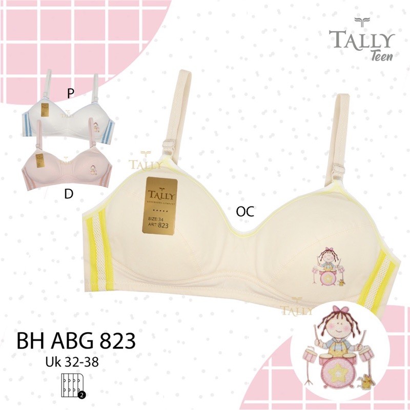 TALLY BRA BH REMAJA ABG 823 I TANPA KAWAT I BUSA TIPIS I SIZE 32 - 38