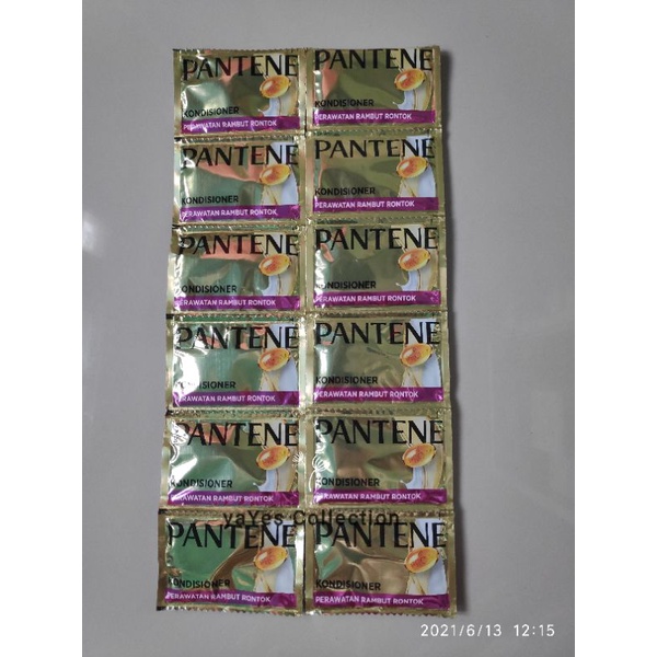 Pantene sampo Conditioner 12 sachet 10ml Rencengan Rambut Hitam Panjang Ungu Rambut Rusak shampo renceng pro V pantine hijau