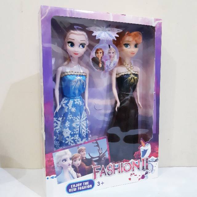 Mainan Set Boneka Elsa &amp; Anna Isi 2 Pcs - Action Figure Frozen Anak