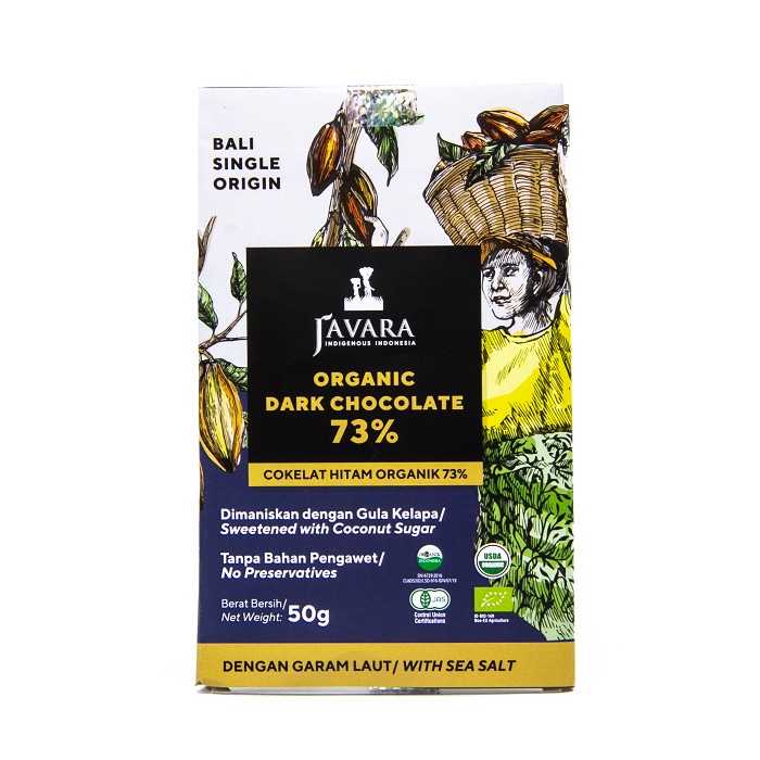 

JAVARA - ORGANIC DARK CHOCOLATE 73% - BALI SINGLE ORIGIN - 50 GR