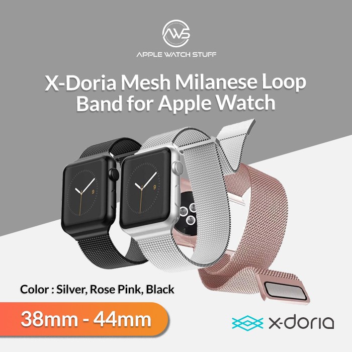 X-Doria Mesh Milanese Loop Band for Apple Watch Size 38/ 40/ 42/ 44mm