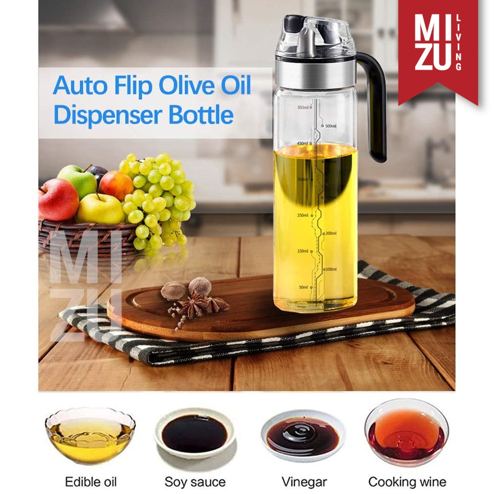 OIRUJAGU Auto-Lid No Drip No Mess Oil Bottle 500 ml Botol Minyak Anti-Netes Tutup Otomatis 500ml