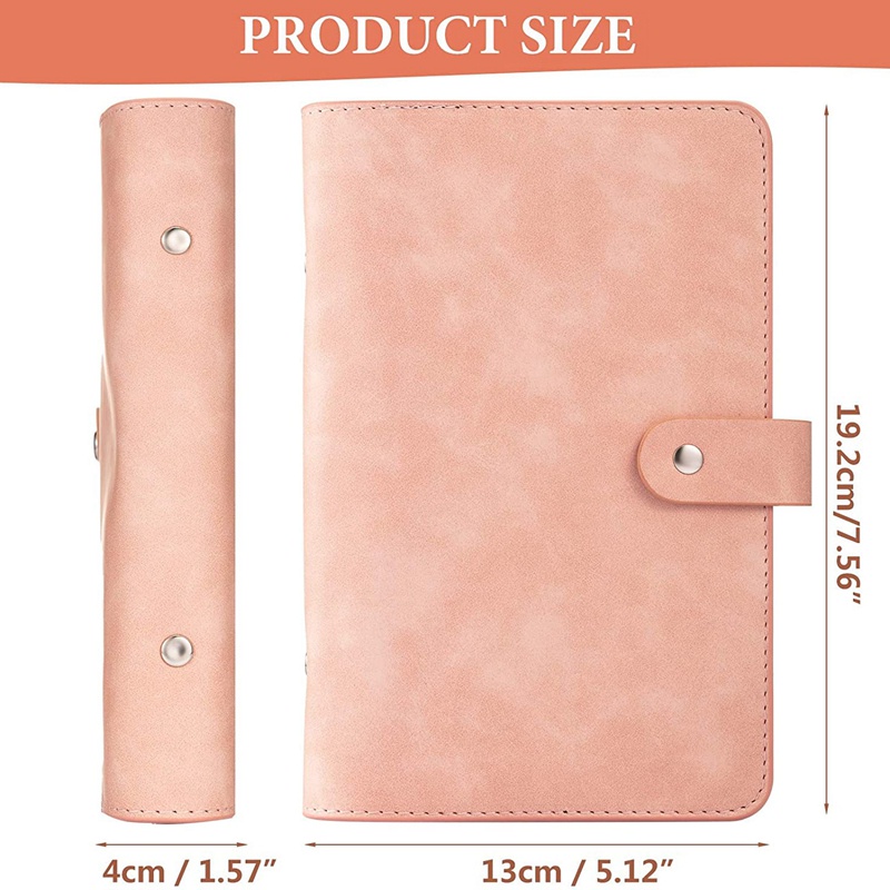 1 Set Binder Budget Planner Portable A6 Cash Envelope Binder PU Leather With 12pcs Zipper Pockets