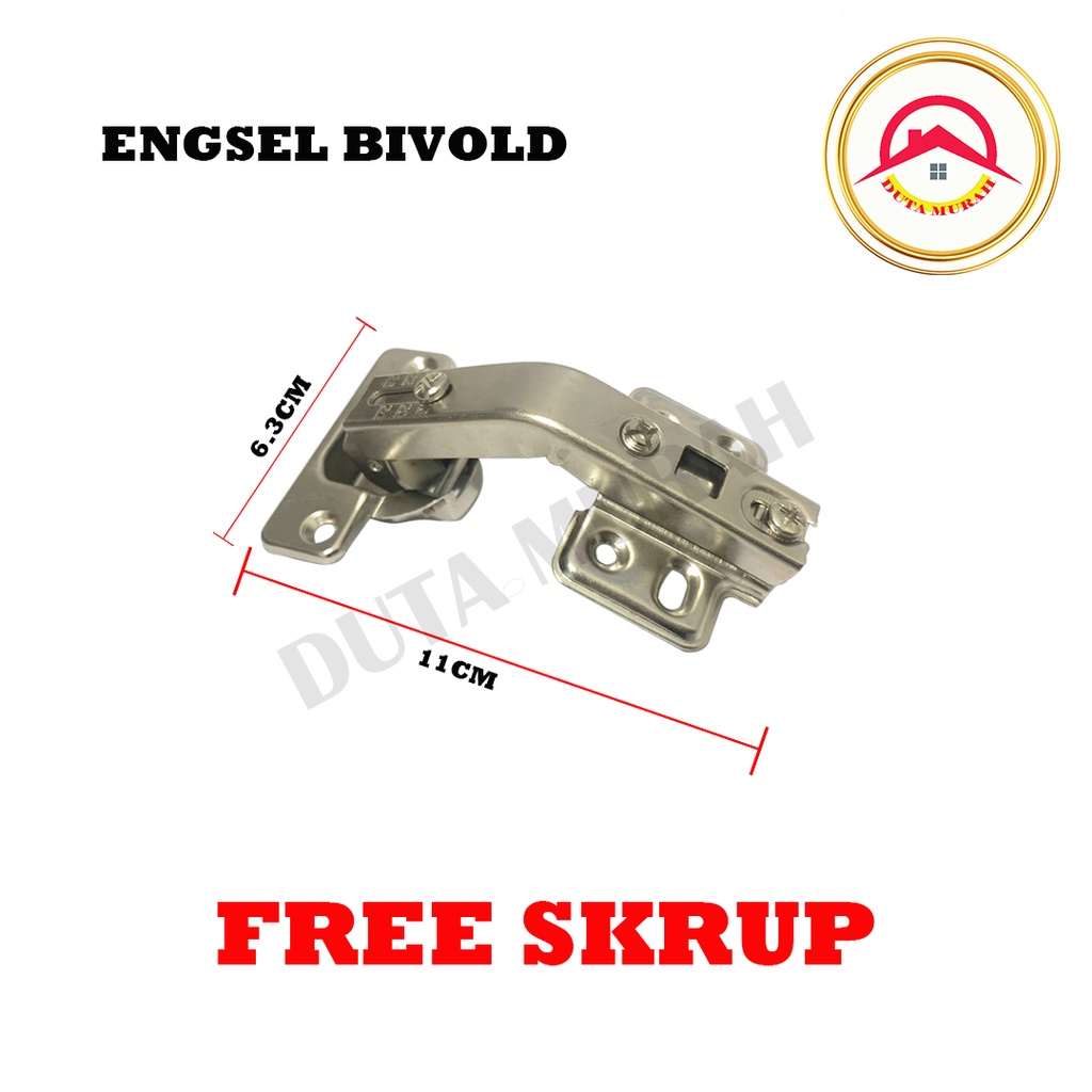 Engsel Sendok Pintu Sudut Bifold Bivold Pasangan Engsel Buaya 180 Derajat Isi ( 1Pcs) , FREE SEKRUP