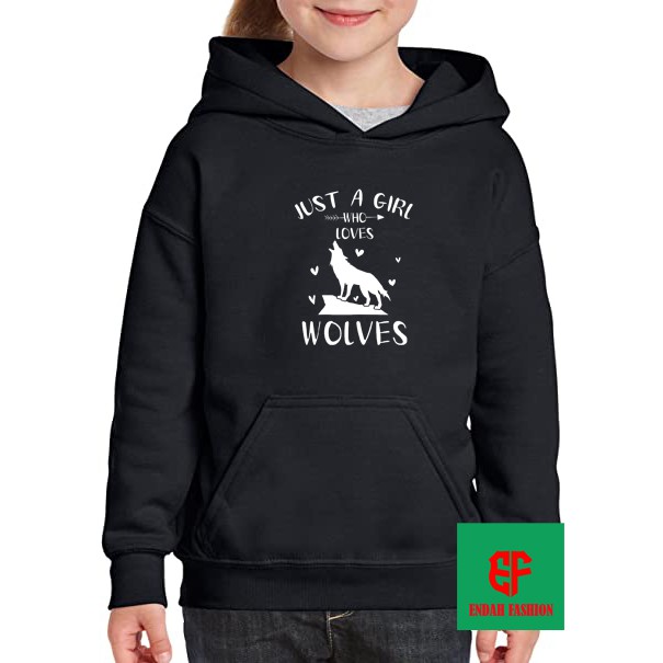 Jaket Hoodie Anak Wolves