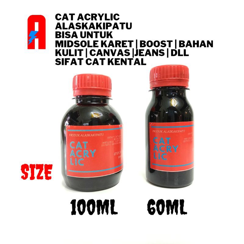 Paket Cat Acrylic 100ml 6pcs warna dasar gratis kuas dan finisher