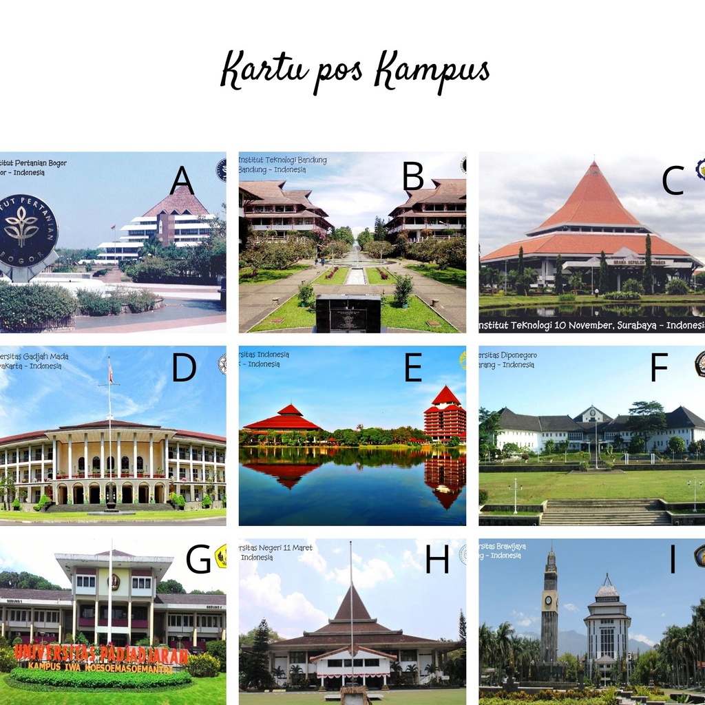 

MC- Kartu pos kartupos Kampus / University Postcard