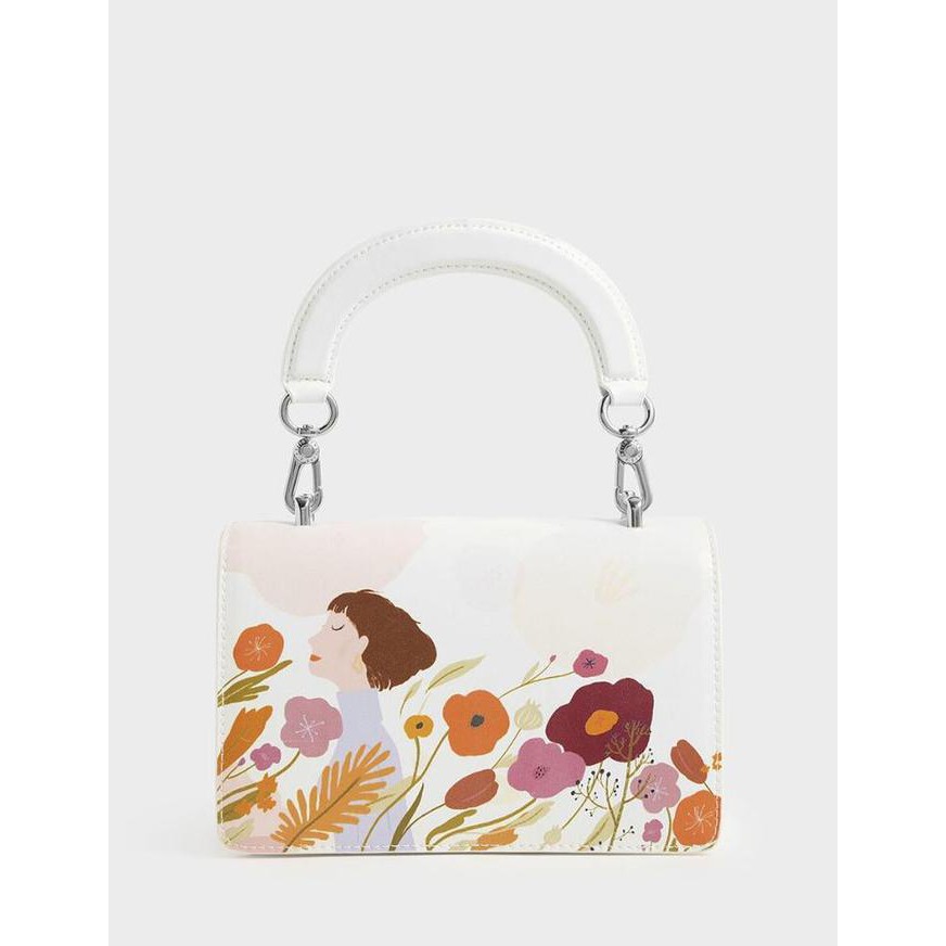 ☛☛ PRODUK BAGUS TAS SELEMPANG WANITA☛☛ CHARLES AND KEITH BY OAMUL LU : FLORAL ILLUSTRATION