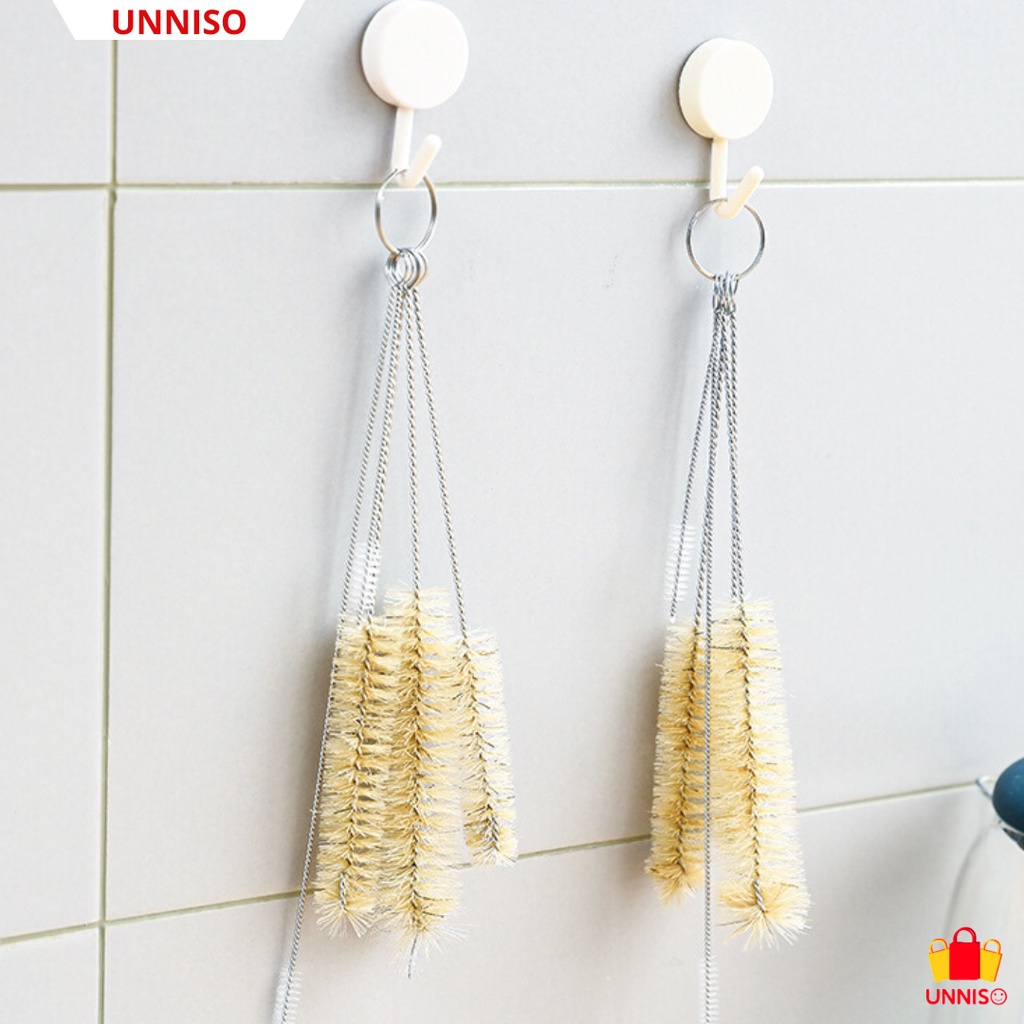 UNNISO - Mini Straw Brush Pembersih Botol 1 Set Isi 5