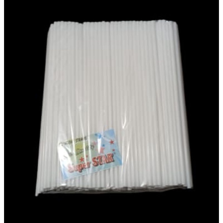Sedotan Putih Lurus / DRINKING STRAW 6 mm berat 100 gram