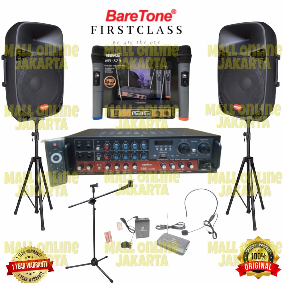 Paket Sound Lapangan baretone 15 inch outdoor karaoke bluetooth