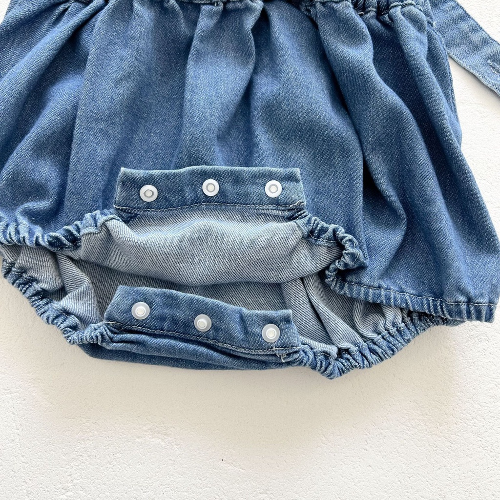 0-2 thn | Celana Pendek Jeans Kodok Gantung Luaran Suspender Denim Karet Anak Casual Jalan Bayi Catalog DDWJ DF