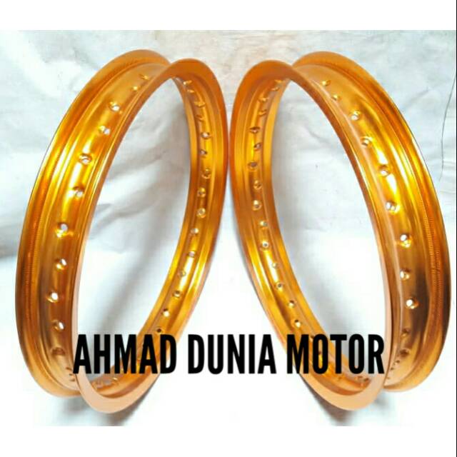 Velg ring tapak lebar size 215 185 ring 17 hol 36 merk rossi alloy rims sepasang gold.