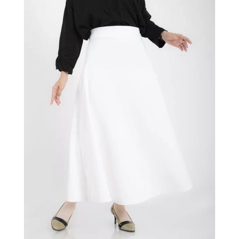 COD✅ All Size M - 4XL fit BB 40-85kg | ROK A-LINE &amp; ROK SPAN MAXI SKIRT ~ Scuba Premium TEBAL &amp; SOFT maxi/belahan/hitam/highwaist/bawahan muslimah/kerja/kuliah/kantor