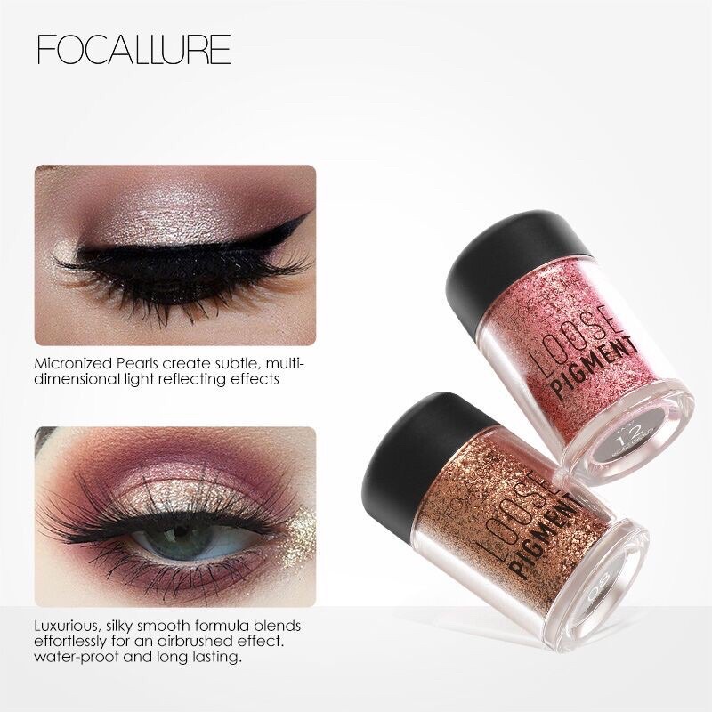 Focallure Glitter Eyeshadow Tabur Loose Powder High Pigmented pigment 8 Color FA37