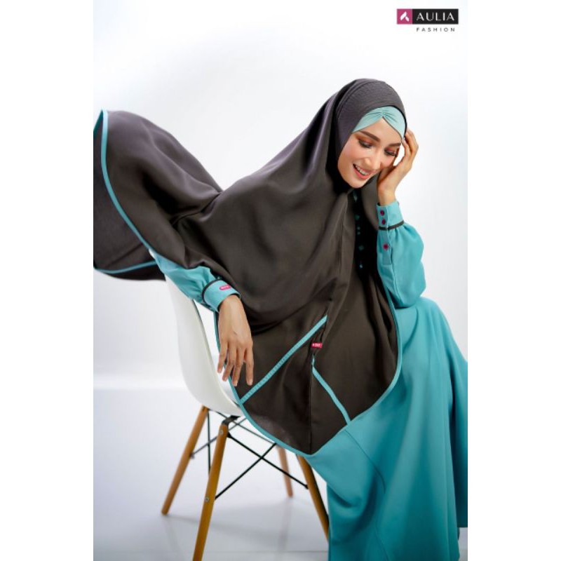 (Aulia) Set Gamis Qaureen Ice Blue