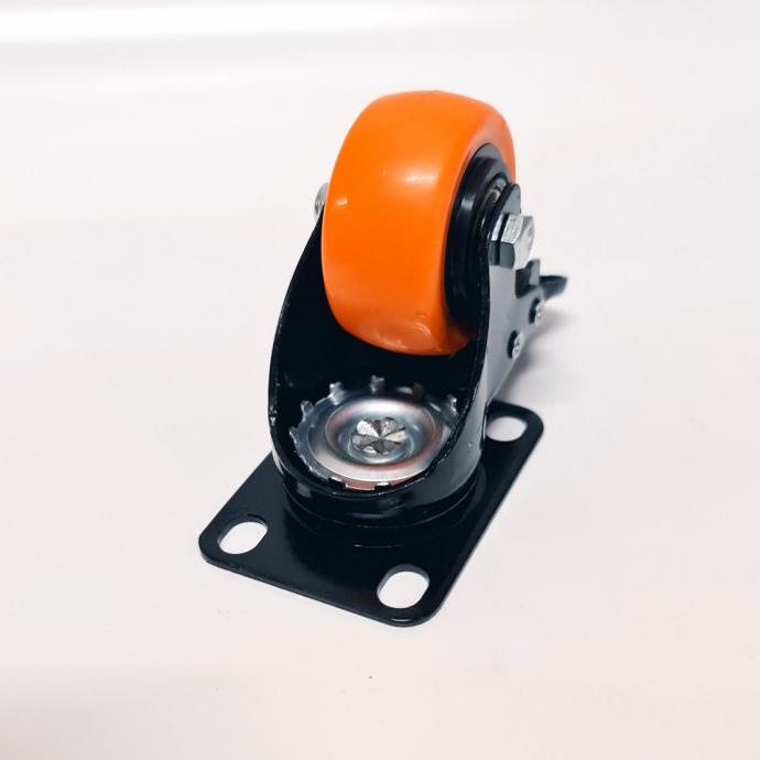 New Roda 2 Inch Pu Oren Hidup+Rem Taiwan