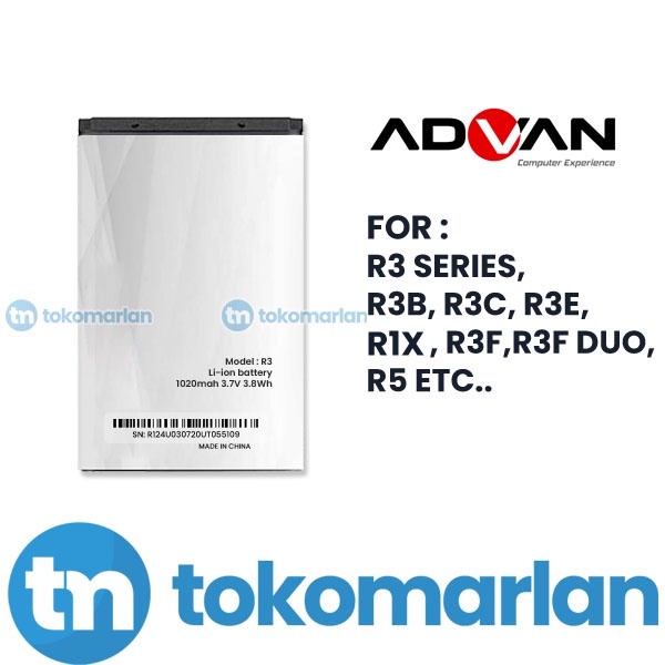Baterai Advan Hammer R3 Series For R3B R3C R3E R3F DUO R5 Flip R1X Premium