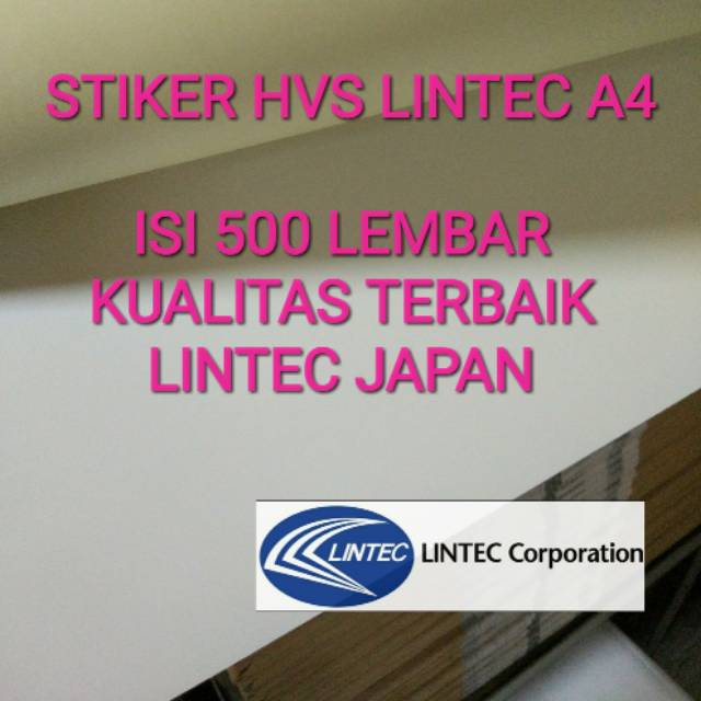 

1 RIM Kertas stiker hvs LINTEC A4 isi 500 lembar