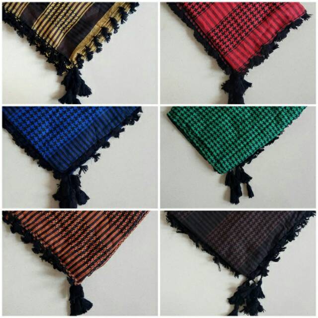 Sorban Arab Rumbai Premium Model Segi Empat Shemagh Surban Bisa Untuk Kerudung Ukuran 115 cm x 115 cm