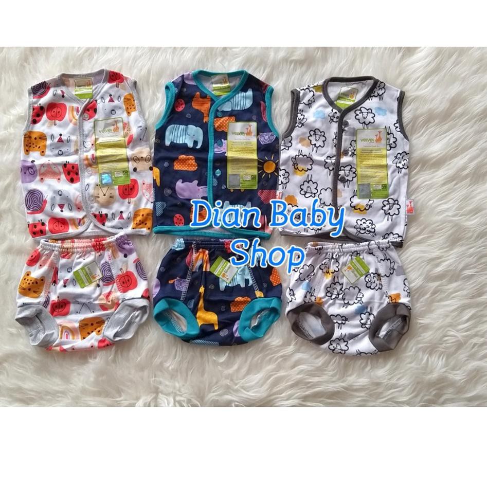 Tidak Diragukan.. 3Pasang Setelan Velvet Little SunShine - New Born - Kutung-Celana Pop .