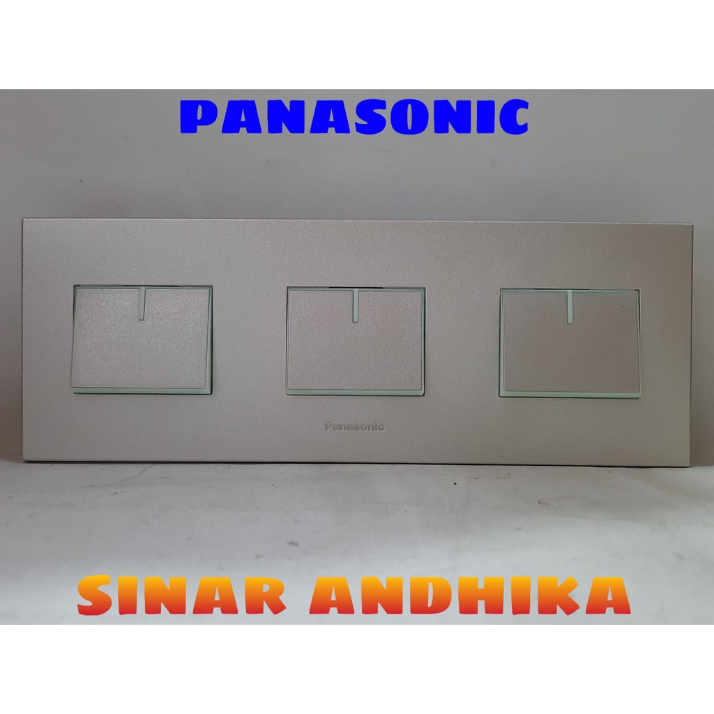 SAKLAR TRIPLE LEBAR SILVER STYLE E PANASONIC WESJ 78069MWS+WESJ 5941MWS