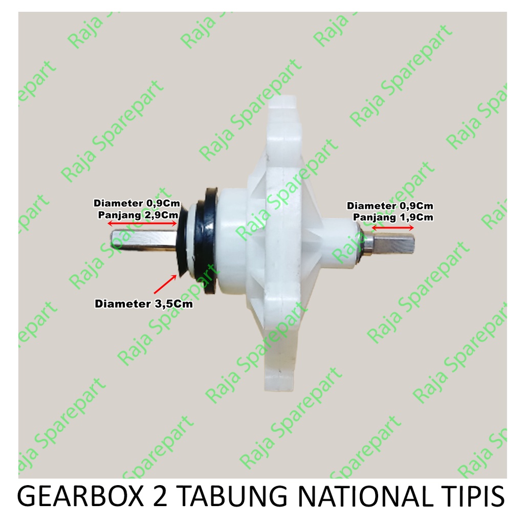 Gearbox Mesin Cuci 2 Tabung National Tipis ( Kotak - Kotak ) GB25