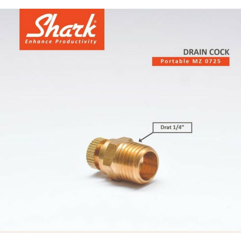 Drain Cock / Nepple Buang Air Compressor Shark tipe MZ 07-25