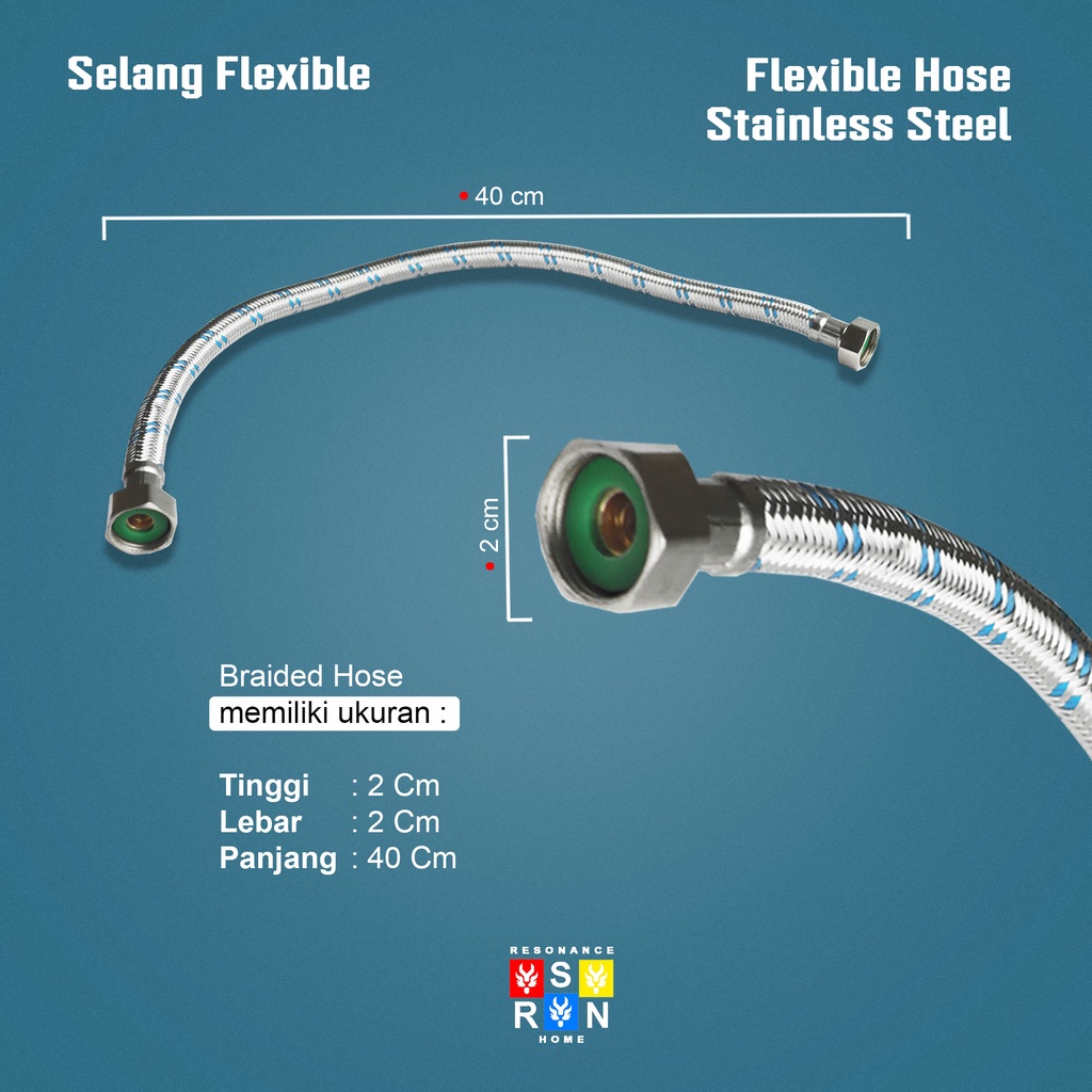 Selang Anyam Fleksibel 40cm / Flexible Hose Closet Wastafel Resonance Home