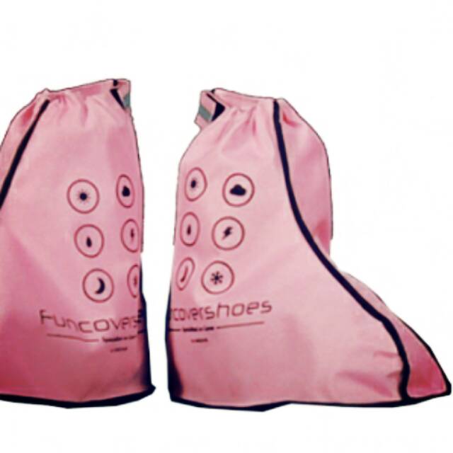 Cover Shoes NEW FUNCOVER PINK,  Jas Hujan Untuk Sepatu