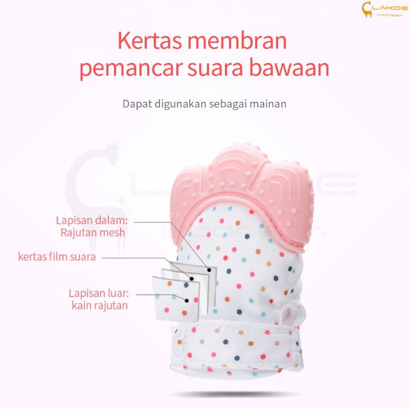 Sarung Tangan Gigitan Bayi/ Baby Mitten Teether / SNI BPA-FREE + Tas Pouch Penyimpan