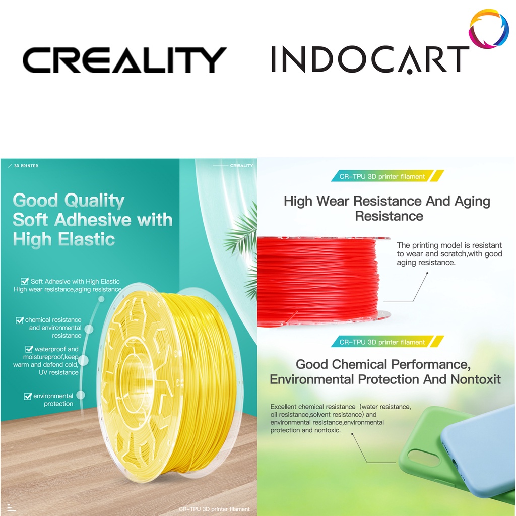 INDOCART Tinta Filamen 3D Printer Filament CREALITY CR-TPU 1.75mm 1kg