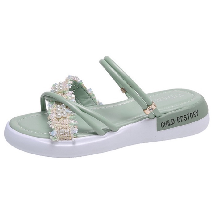 TBIG [COD] Sandal Slip On Wedges Rdstory3 Wanita Sepatu Korea Style Sekolah Kuliah