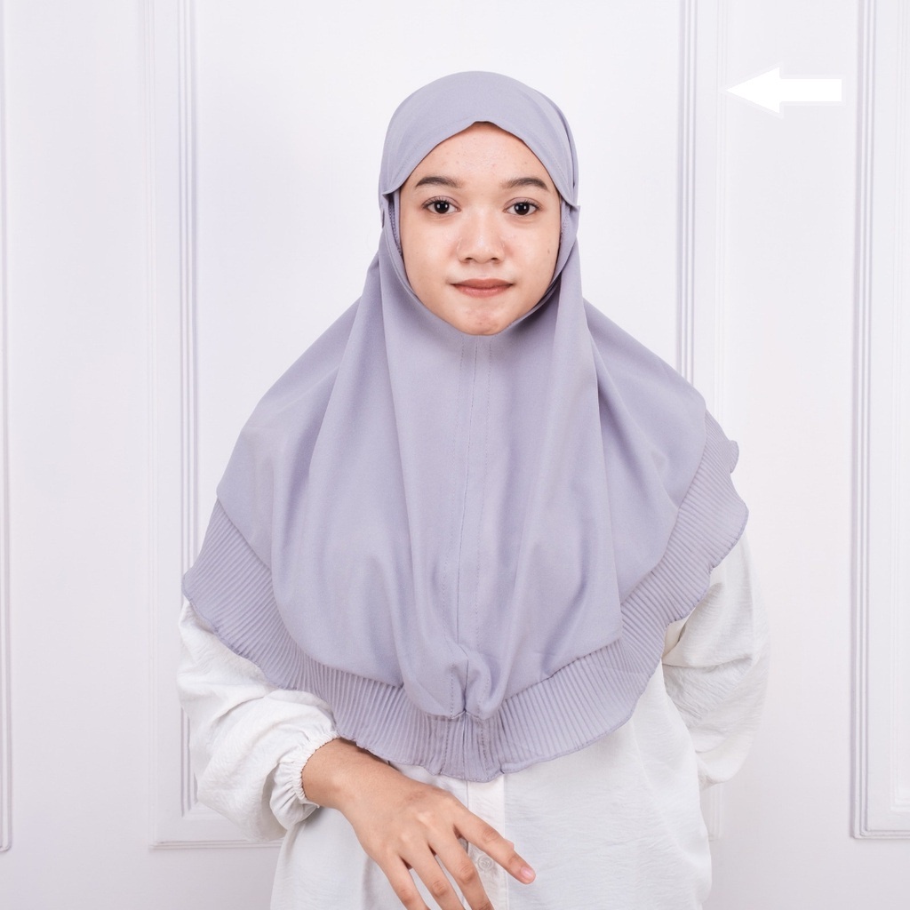 Bergo plisket tali non pet / idola hijab bergo maryam plisket kombinasi