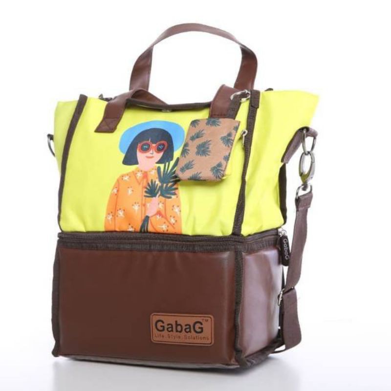 Myg - 1 KG - Cooler Bag Gabag Summer Double Sling Thermal Bag - Free 2 Ice Gel - Tas Asi - Tas Bayi