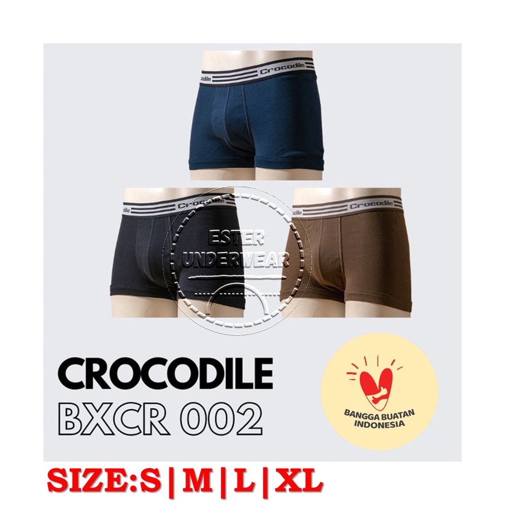 Celana Boxer Pria CROCODILE BXCR 002 ISI-2 PCS