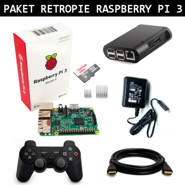 paket Retropie Raspberry Pi 3 Nintendo SNES SEGA